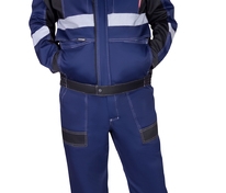 Костюм "Виват": куртка, п/к т,синий с черным, васильком и СОП 50 мм тк Twill, 240 гр (ЧЗ)