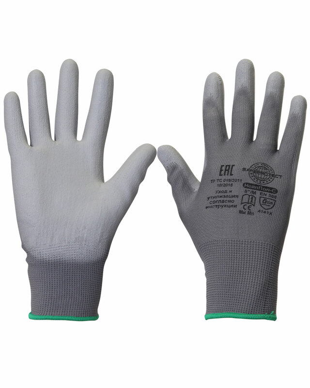 Перчатки НейпПол-С Safeprotect (нейлон+полиуретан, серый) (кр12х300)