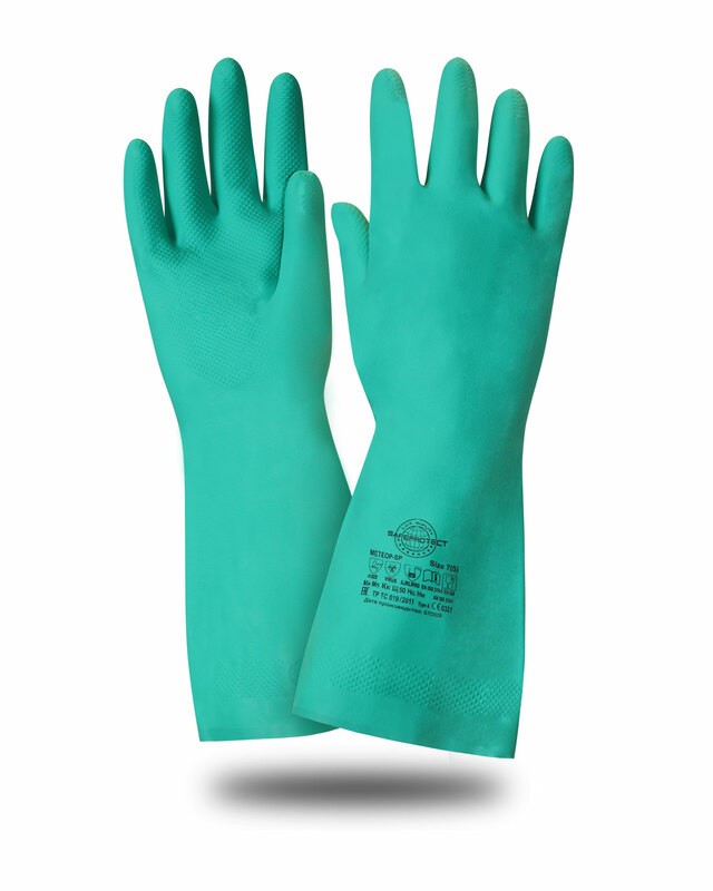 Перчатки МЕТЕОР-SP Safeprotect (нитрил, хлопк.слой, толщ.0,38мм, дл.330мм) (кр12х144)