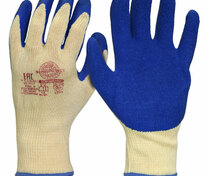 Перчатки ХЕДМЕН Safeprotect (хлопок с п/э+рельефный латекс) (кр12х360)