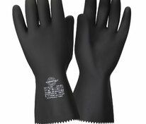 Перчатки Safeprotect КЩС-1-SP LUX черные (латекс, слой Silver, толщ.0,65мм,дл.300мм)