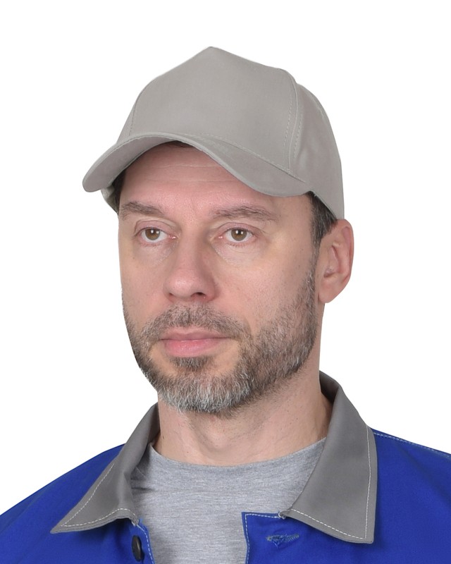 Кепка -"бейсболка" св.серая пл.210 гр. (пакет по 50 шт.,в упаковке 200 шт.)