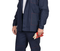 Костюм "Импульс": куртка, брюки синий с красным кантом пл. 210 г/кв.м (ЧЗ)