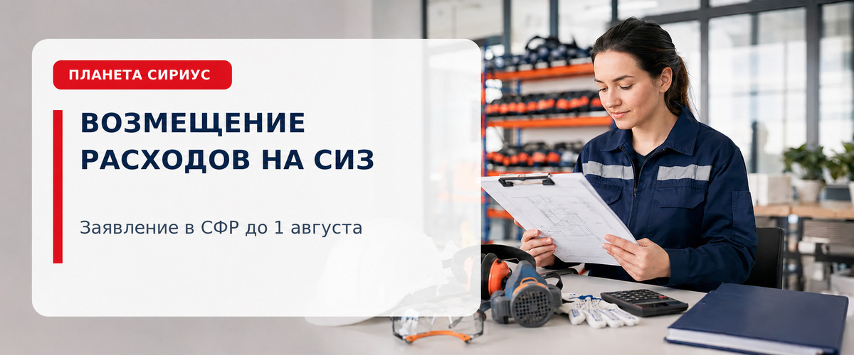 Порядок подачи документов на возмещение расходов за СИЗ через СФР в 2026 году - графика от компании Планета Сириус